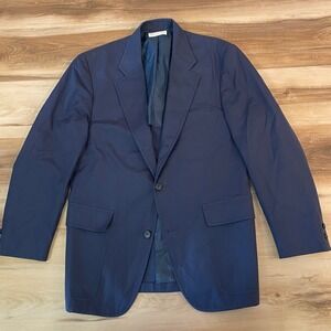 Vintage Brooks Brothers Blazer Mens 39R Navy Cotton Jacket Two Button Sport Coat